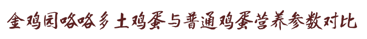 金雞園咯咯多土雞蛋與普通雞蛋營養(yǎng)參數(shù)對比